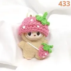 433 イニシャルラブブ ぬい服 帽子とポシェットセット ミニラブブ洋服 被り物