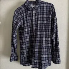 バーバリー⭐︎ネイビー系チェック柄長袖シャツ