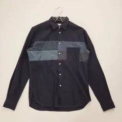 【美品】BEAUTY & YOUTH　長袖シャツ　コットン100%　ネイビー　L