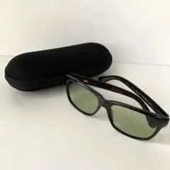 【美品】EDWIN サングラス ライトグリーン × べっ甲柄 度無のサムネイル