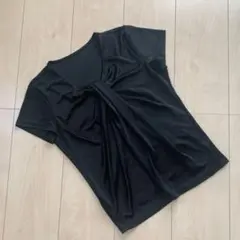 COUP DE CHANCE ブラック 半袖ドレープカットソー　XS