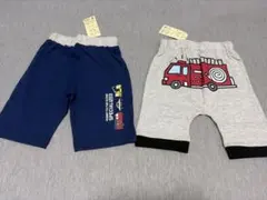 半ズボン　90 保育園着　短パン　ショートパンツネイビー・グレー パンツセット