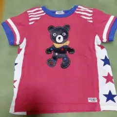 DOUBLE.B 赤 ☆クマ Tシャツ