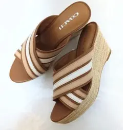 COACH☆コーチ エスパドリーユ ウェッジ サンダル 8B(24)