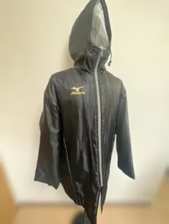 Mizuno フード付き ブラックベンチコート