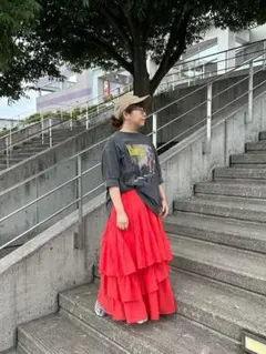 ピュアルセシン　インドボイル変形ティアードスカートのサムネイル