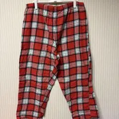 ハーフパンツ 赤 チェック柄 おしゃれ服 カジュアル ヴィンテージ 古着