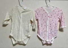 花柄長袖ボディスーツ2枚セット　70