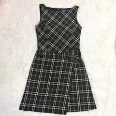 バーバリーブルーレーベル ニットワンピース ドッキング ノバチェック