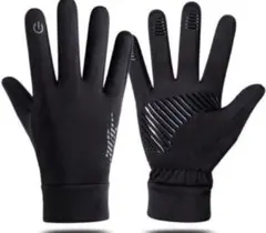 バイク用グローブ 滑り止め スマホ対応 厚手 アウトドアグローブ ストリップ付き