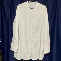 バンドカラー 長袖シャツ ホワイト フリーサイズ