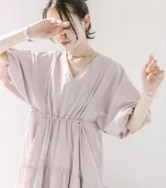 mysticミスティック ドロストギャザーワンピース02ピンク