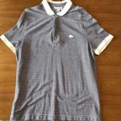 LACOSTE ポロシャツ ボーダー ネイビー×ホワイト