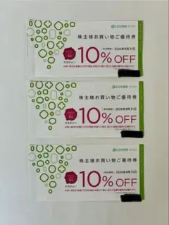 アイスタイル　@cosme　アットコスメ　株主優待　お買い物優待券 ３枚セットのサムネイル