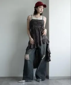 ドロストフリルキャミチュニック