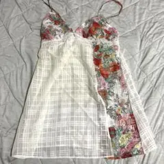 花柄 チェック柄ベビードール