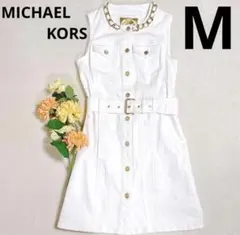 【MICHAEL KORS】ノースリーブデニムミニワンピース　ビジュー　M相当
