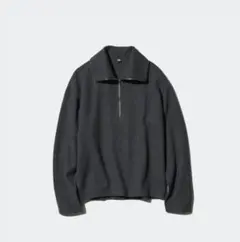 新品　ユニクロ　UNIQLO　ブラッシュドジャージーハーフジッププルオーバー