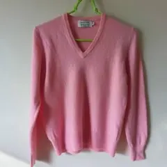 UNITED COLORS OF BENETTON ピンクウールVネックセーター