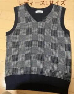 BRICK HOUSE チェック柄ベスト ネイビー