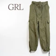 ★グレイル★カーゴパンツ カーキ ポケット ウエストゴム ボーイッシュ