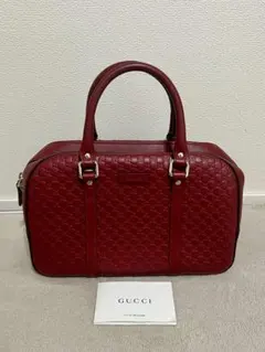 GUCCI グッチ マイクログッチシマ トートバッグ 2way 赤 - メルカリ