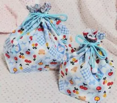 ハンドメイド★くまさん柄のお弁当袋＆コップ袋