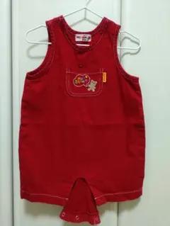 ミキハウス ホットビスケッツ レッドロンパース 80