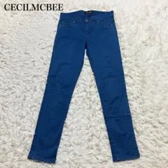 セシルマクビー　スキニーパンツ　チェック柄　ストレッチ　美脚　カジュアル　着回し