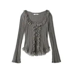 【SNIDEL】Sustainableフリルニットプルオーバー