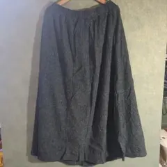 (S) 美品 セシール　スカート　グレー　LL ウエストゴム　コーデュロイ