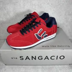 【新品•箱付】via SANGACIO にゅ 赤 25 ユニセックス スエードのサムネイル