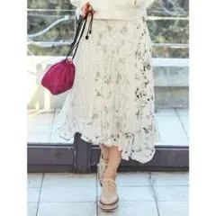 MERCURY DUO アシメ プリーツスカート　花柄