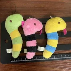 カラフルヘビ ストラップ3個セット 【匿名配送】