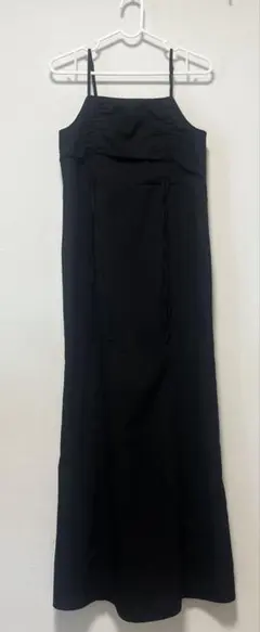 マーメイドキャミワンピース　ギャザー　黒