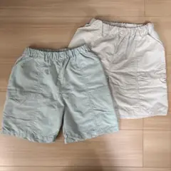 ユニクロ 水陸両用 ハーフパンツ 130cm 水色 ベージュ セット