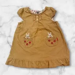★美品★ミキハウス コーデュロイワンピースうさこ 90