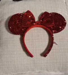 ディズニーカチューシャ赤いスパンコール