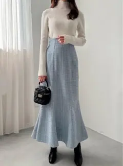 GRL ラメチェックツイードマーメイドスカート