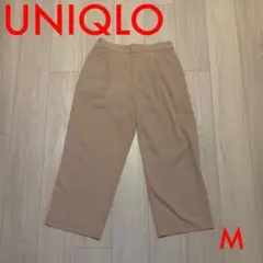 ユニクロ  ワイドパンツ  M ベージュ(ピンクベージュより)