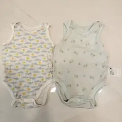 UNIQLO コットンメッシュボディスーツ/ノースリーブ　70サイズ　2枚セット