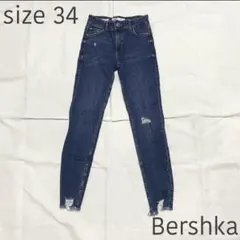 Bershka ダメージスキニーパンツ ストレッチスキニーデニム 34 Sサイズ
