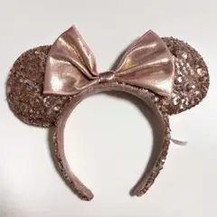 ディズニー ミニー カチューシャ ピンクゴールド スパンコール