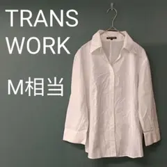 トランスワーク 9 M シャツ ブラウス 長袖 白 ホワイト TRANSWORKのサムネイル