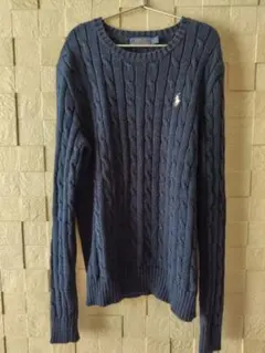 POLO RALPH LAUREN ケーブルニット ネイビー M