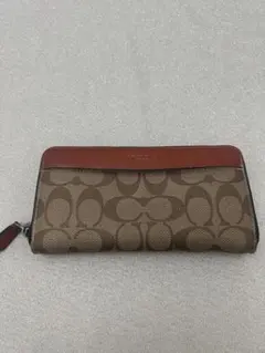 COACH 長財布 ブラウン/レッド