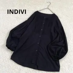 新品] INDIVI インディヴィ ヴァイ シャツ ロングプリーツ 長袖 - メルカリ