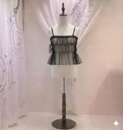 タグ付新品 LAKOLE チュール キャミソール ブラック シアーのサムネイル