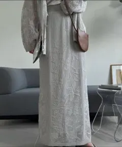 willfully flower mesh flare knit スカートのサムネイル