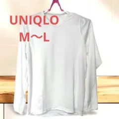 UNIQLO Vネック長袖アンダーシャツ ホワイト　メッシュのサムネイル